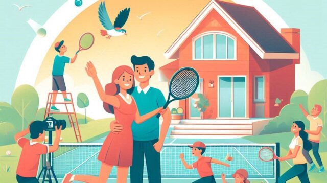 Bermain Tenis Bersama Keluarga dan Pasangan